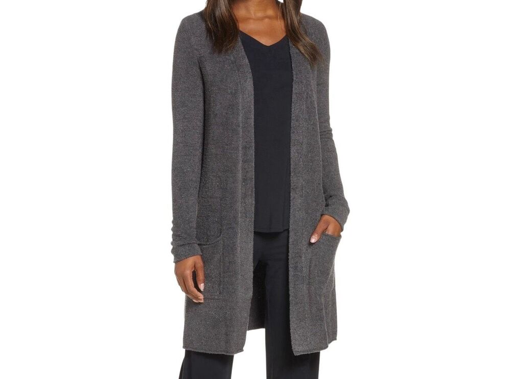 Barefoot Dreams Women's CozyChic Lite Essential Long Cardigan Carbon M NWT